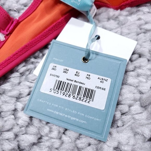 Panache Isobel Underwire Bandeau Molded Swimsuit Bikini Top SW0763 Size 28D - Picture 8 of 12